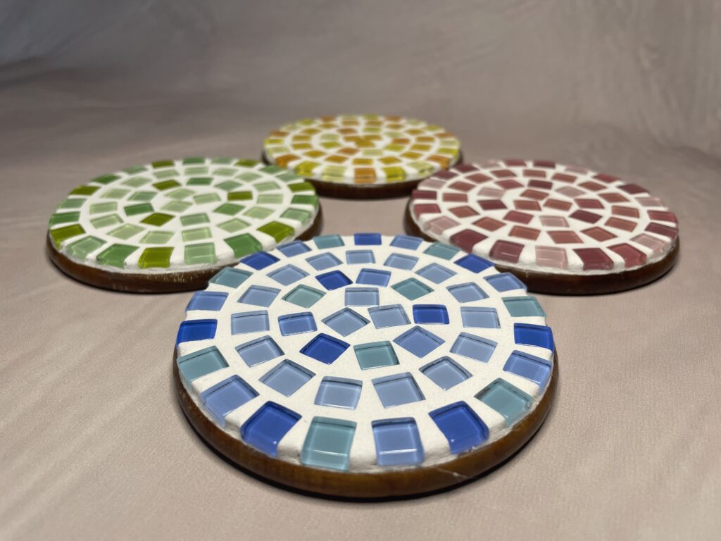 Handgemaakte onderzetters mozaïek | Color Circle I