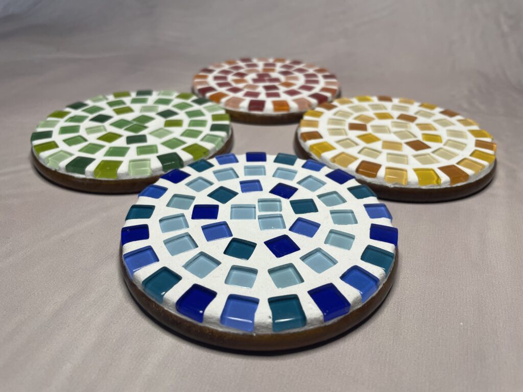 Handgemaakte onderzetters mozaïek | Color Circle II