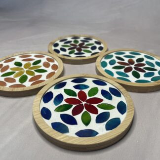 Handgemaakte onderzetters mozaïek | Natura flower