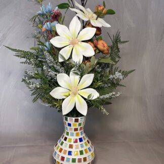 Handgemaakte vaasje mozaïek | vaasje multi