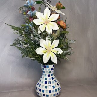 Handgemaakte vaasje mozaïek | vaasje blue