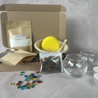 DIY waxinelichthouder Luna mozaiek glow | rond set van 2