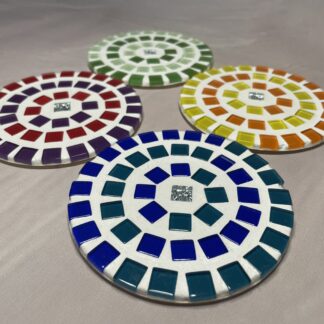 Handgemaakte onderzetters mozaïek| Happy Circle