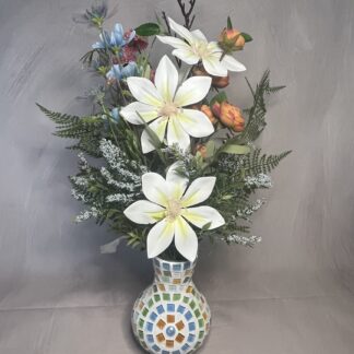 Handgemaakt vaasje mozaïek | vaasje circle