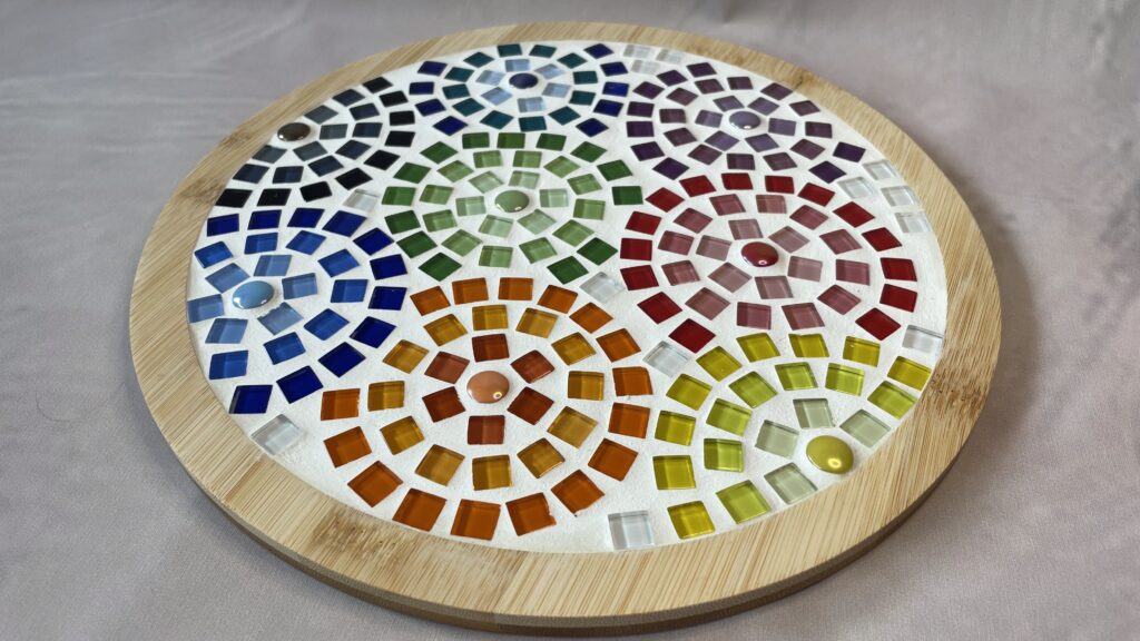 Ronde decoratieve mozaïeken borrelplank 25cm | Mandala board