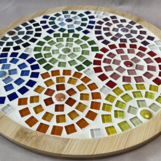 Ronde decoratieve mozaïeken borrelplank 25cm | Mandala board