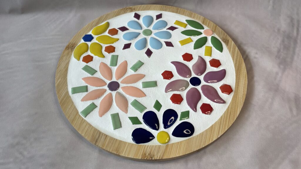 Ronde decoratieve mozaïeken borrelplank 25cm | Blossom board