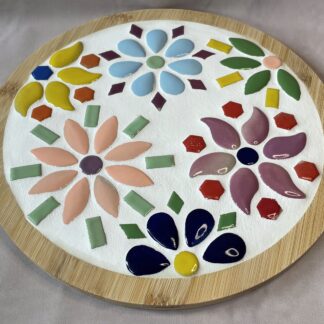 Ronde decoratieve mozaïeken borrelplank 25cm | Blossom board