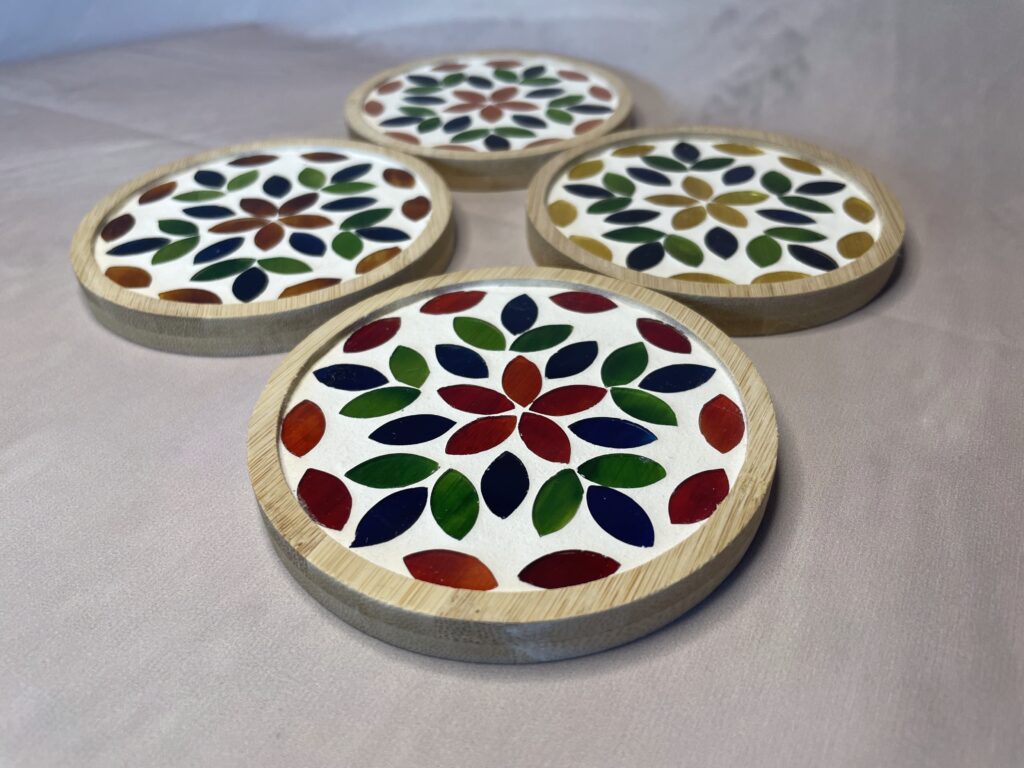 Handgemaakte onderzetters mozaïek| Flower