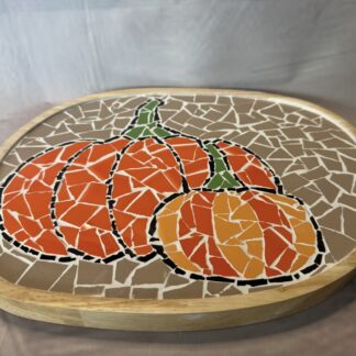 Handgemaakte decoratieve mozaïek borrelplank L | Pumpkin