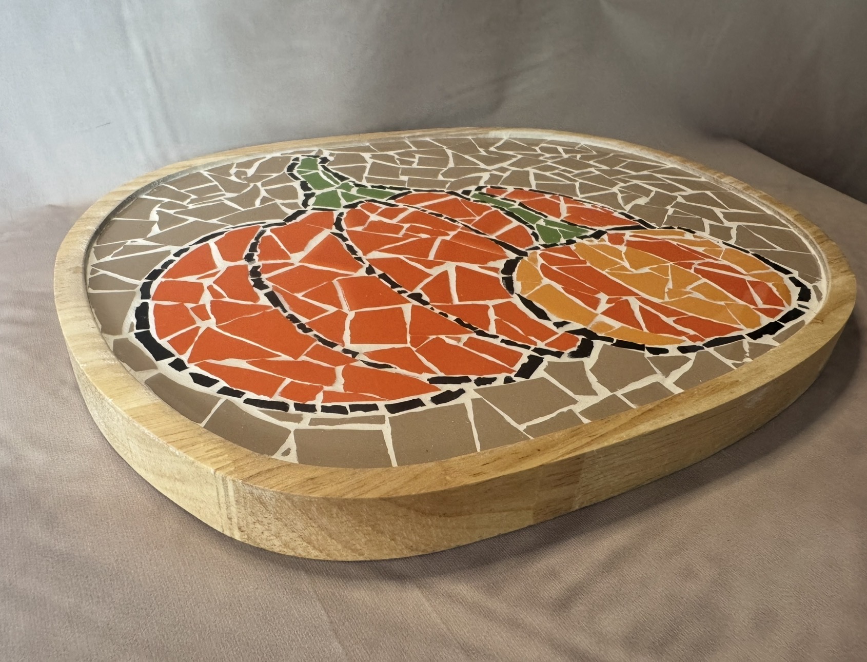 Handgemaakte decoratieve mozaïek borrelplank L | Pumpkin - Afbeelding 2