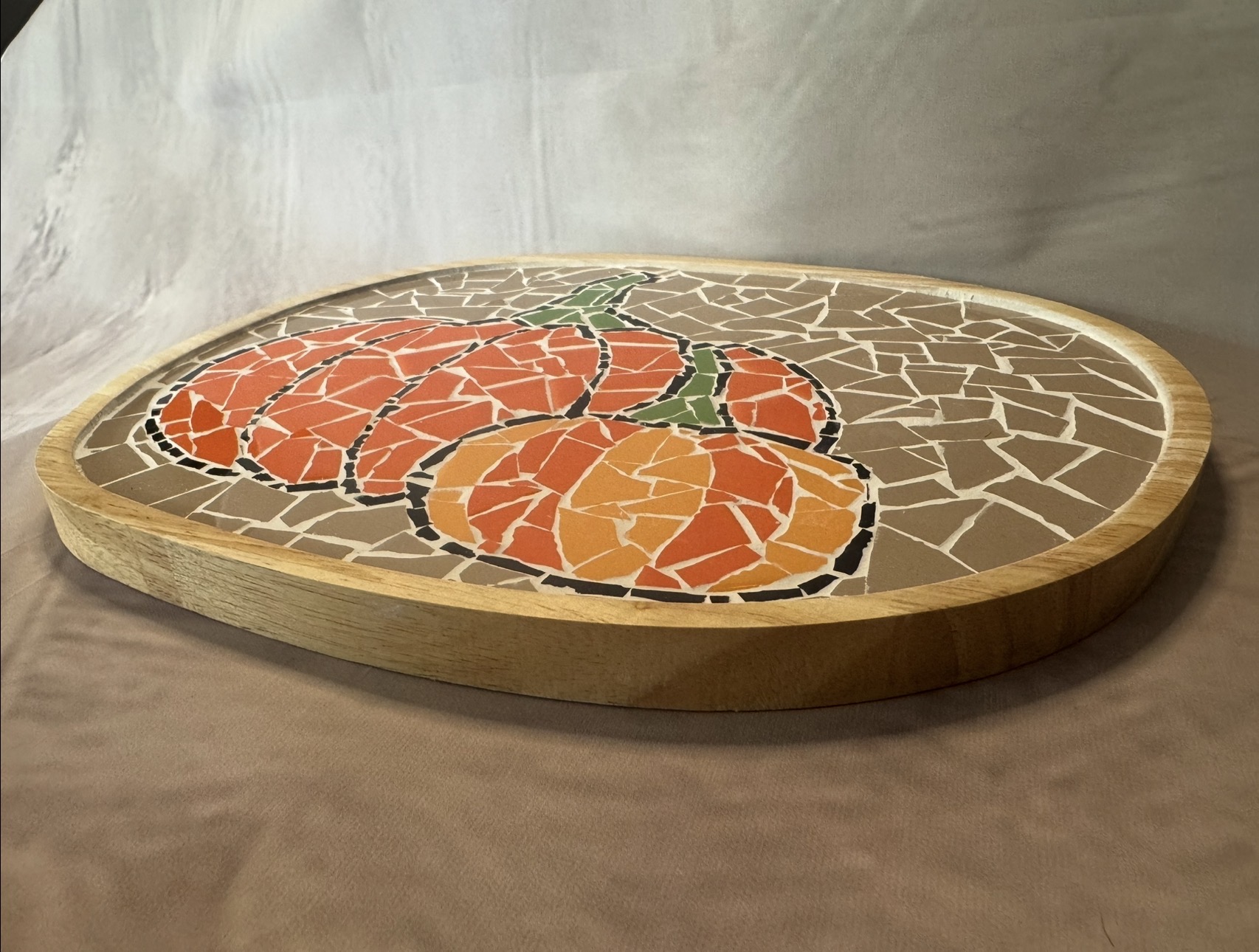 Handgemaakte decoratieve mozaïek borrelplank L | Pumpkin - Afbeelding 3