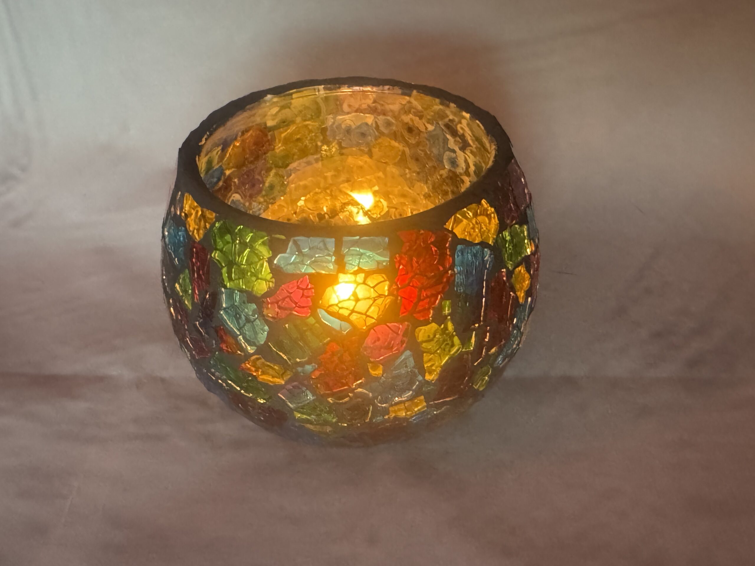 Handgemaakte waxinelichthouder | BlackLuna rainbow glow - Afbeelding 3