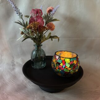 Handgemaakte waxinelichthouder | BlackLuna rainbow glow
